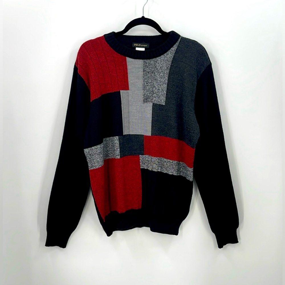 Vintage PELO Germany Wool Blend Colorblock Sweater